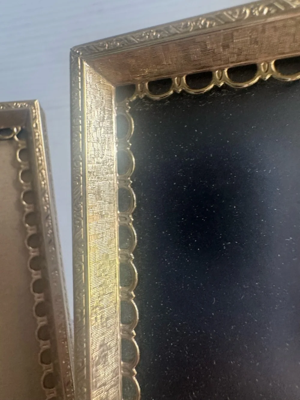 Set of Two Vintage Decorative Brass Picture Frames